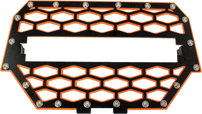 2-PANEL FRONT GRILL BLACK/ORANGE W/10