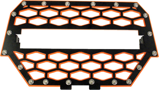 2-PANEL FRONT GRILL BLACK/ORANGE W/10