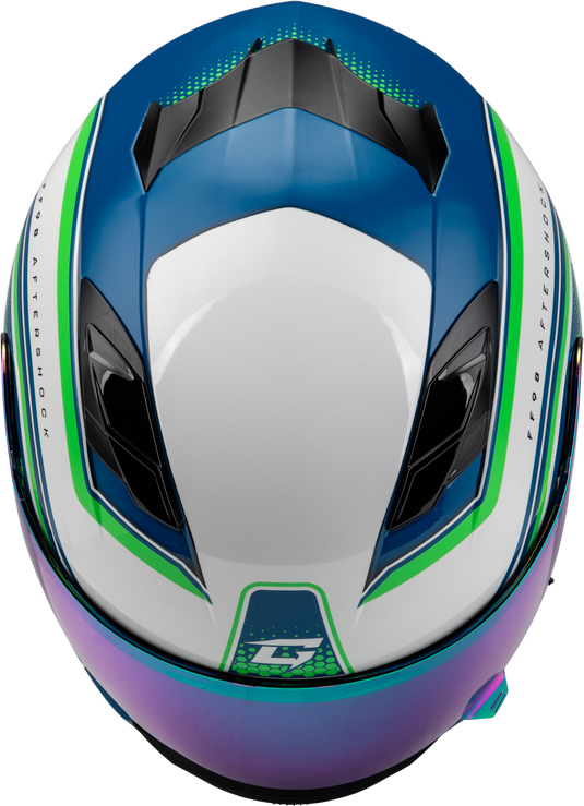 FF-98 AFTERSHOCK HELMET WHITE/NEON GREEN MD F1984795-ECE image 3