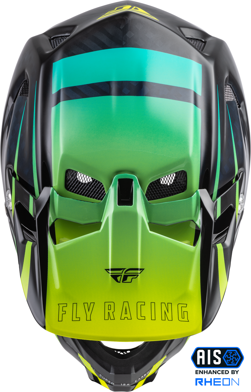 Load image into Gallery viewer, YOUTH WERX-R CARBON HELMET HI-VIS/TEAL CARBON YL 73-9223YL image 3
