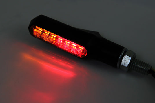 SHORTY FIN TS/TAIL/BRAKE LIGHT REAR PAIR SMOKED LENS BLACK 254-075 image 2