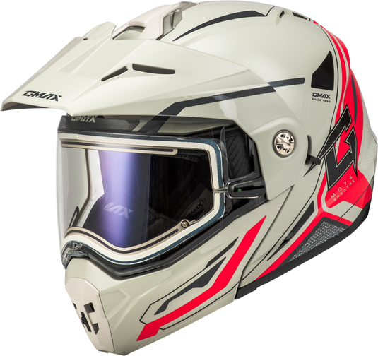 MD-74S SPECTRE SNOW HELMET W/ ELECTRIC SHIELD WHITE/RED MD M10742355 image 1