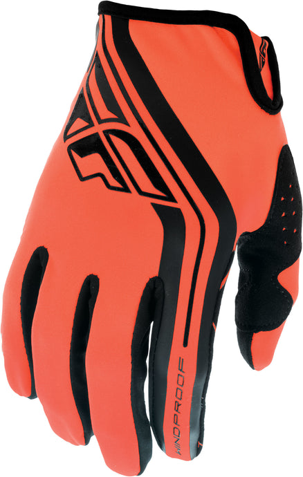 YOUTH WINDPROOF GLOVES BLACK/ORANGE SZ 06 371-14806 image 1