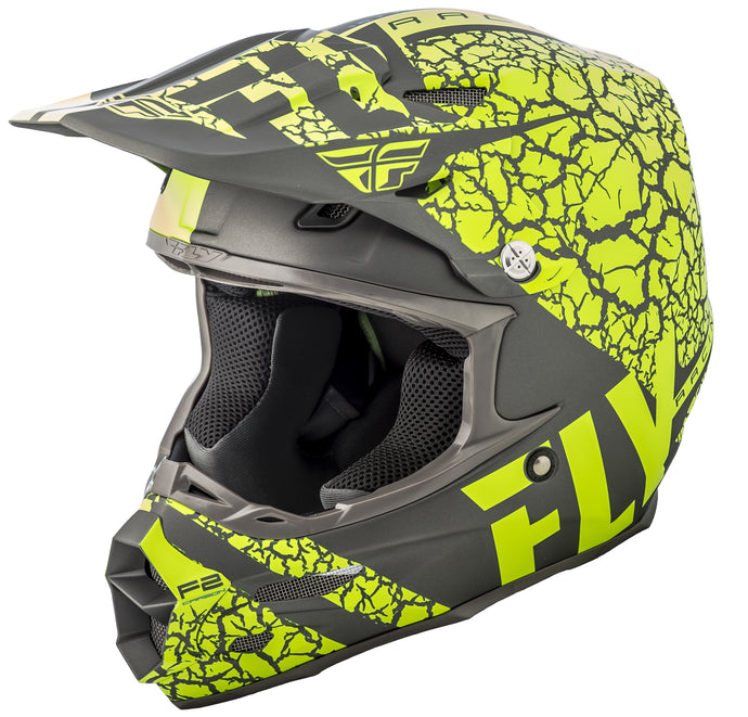 F2 CARBON FRACTURE HELMET MATTE GREY/HI-VIS 2X 73-4170-6-2X image 1