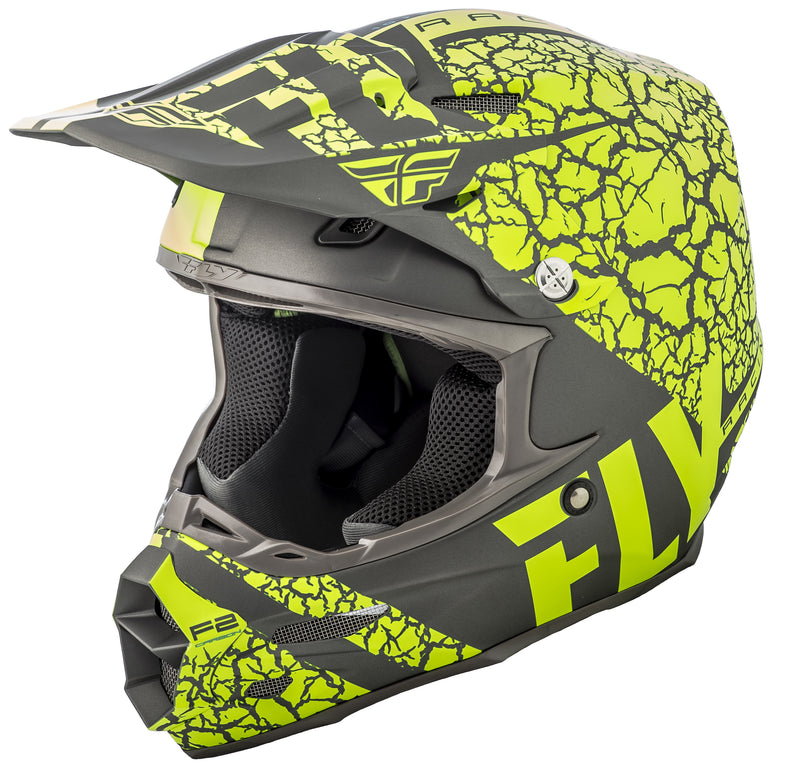 Load image into Gallery viewer, F2 CARBON FRACTURE HELMET MATTE GREY/HI-VIS LG 73-4170-4-L image 1
