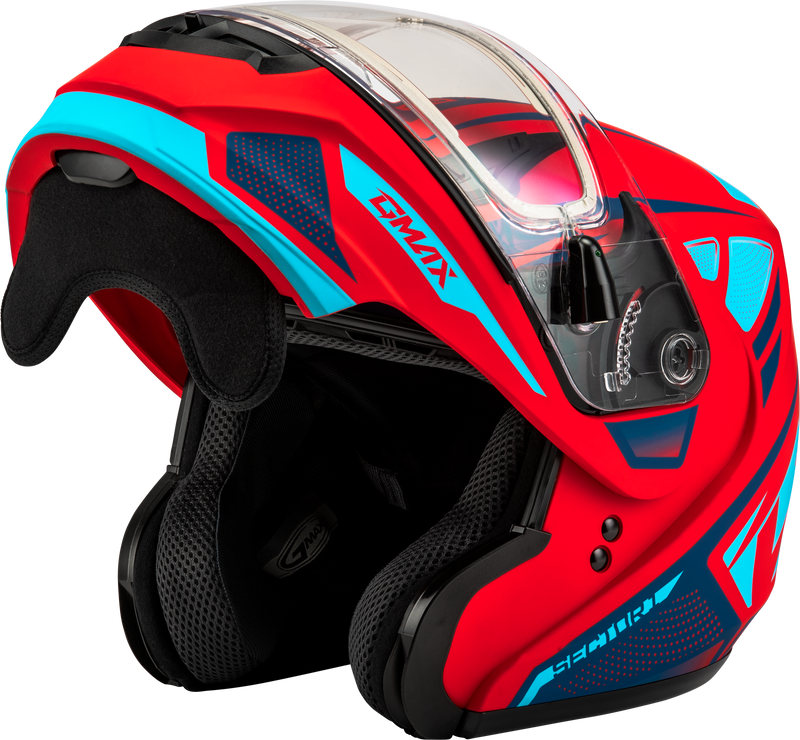 Load image into Gallery viewer, MD-04S SECTOR SNOW HELMET W/ ELEC SHIELD MATTE RED/BLUE XL M4043997 image 3
