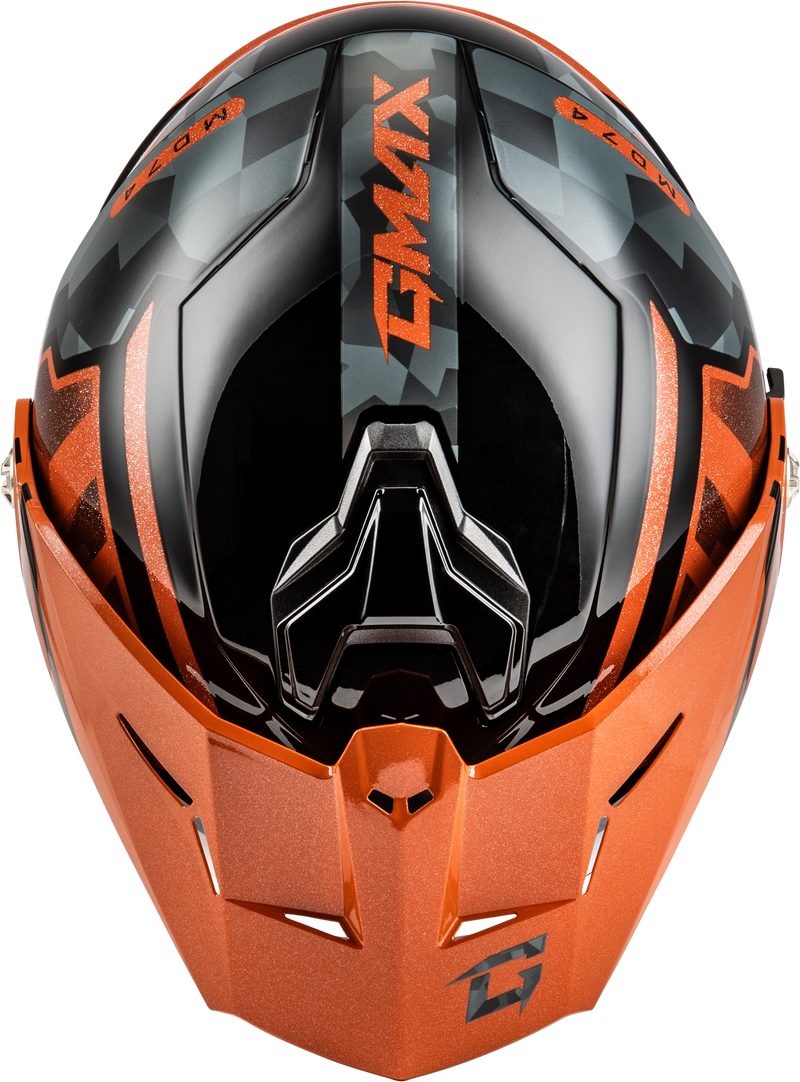 Load image into Gallery viewer, MD-74 STRIKER MODULAR HELMET W SMK SHIELD BLK/GRY/OR MTLC MD M17411255 image 3
