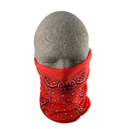 MOTLEY TUBE, 100% POLYESTER, RED PAISLEY