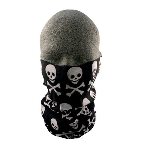 MOTLEY TUBE, 100% POLYESTER, CROSSBONES DESIGN