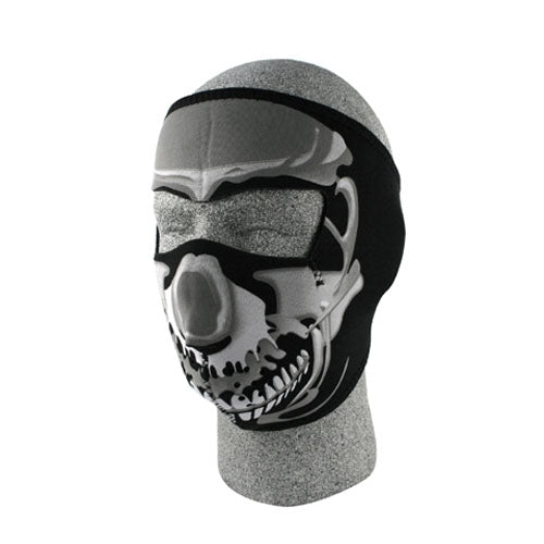 NEOPRENE FACE MASK, CHROME SKULL