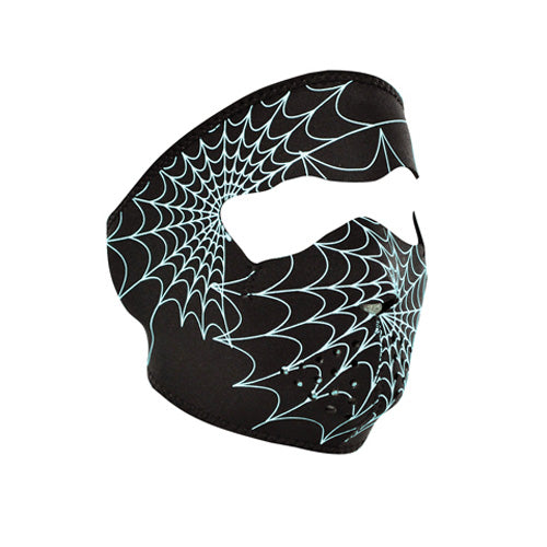 NEOPRENE FACE MASK, GLOW IN THE DARK SPIDERWEB