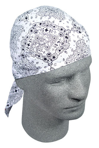 FLYDANNA; 100% COTTON, WHITE PAISLEY