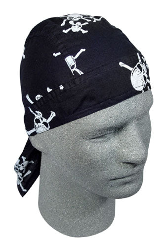 FLYDANNA; 100% COTTON, WHITE SKULL/CROSSBONES