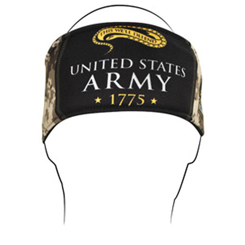 HEADBAND, POLYESTER, U.S. ARMY, CAMO LOGO