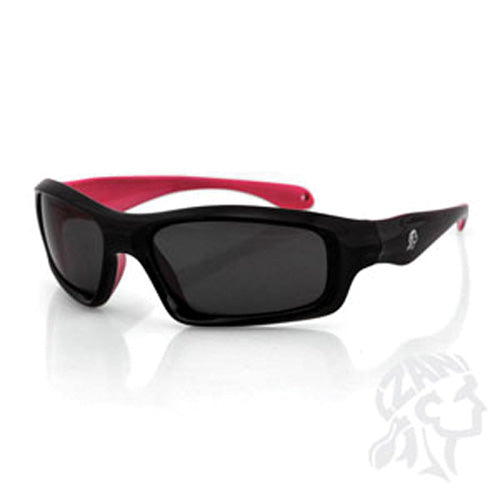 SEATTLE SUNGLASS, BLACK/PINK FRAME, SMOKED LENS