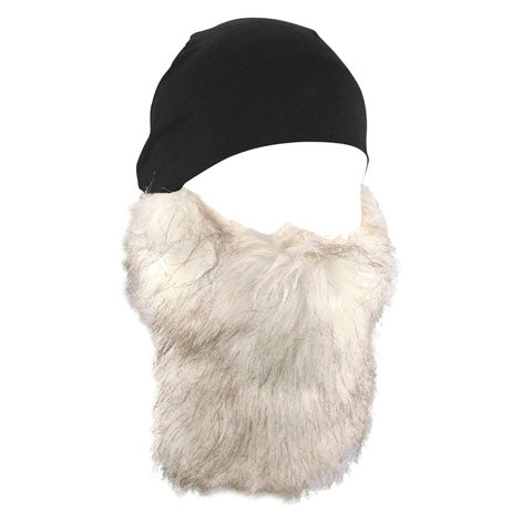 SKULL CAP, DETACHABLE WHITE BEARD, BLACK