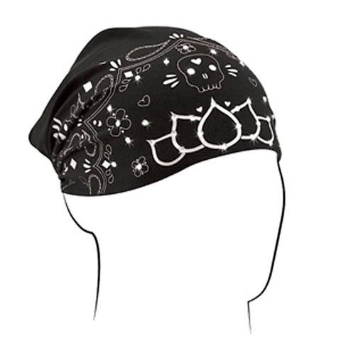 HEADWRAP, HIGHWAY HONEY COTTON/BAMBOO, SKULL PAISLEY