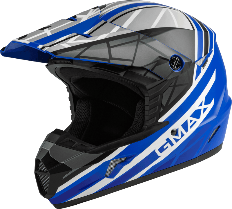 Load image into Gallery viewer, YOUTH MX-46Y OFF-ROAD MEGA HELMET MATTE BLUE/BLK/WHITE YL D3462622 image 1
