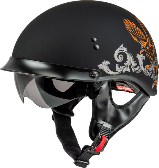 HH-65 CORVUS HELMET W/PEAK MATTE BLACK/SILVER/ORANGE XL H96510947 image 2