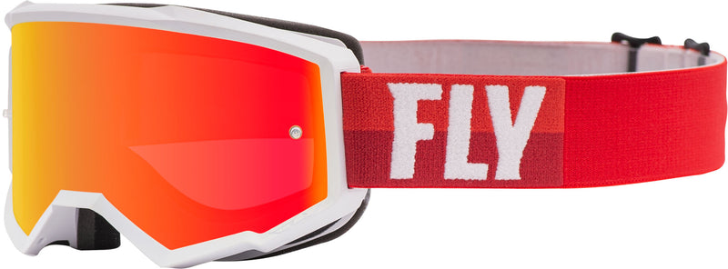 Load image into Gallery viewer, ZONE YOUTH GOGGLE WHITE/RED W/RED MIRROR/BROWN LENS W/POST FLC-038 image 1
