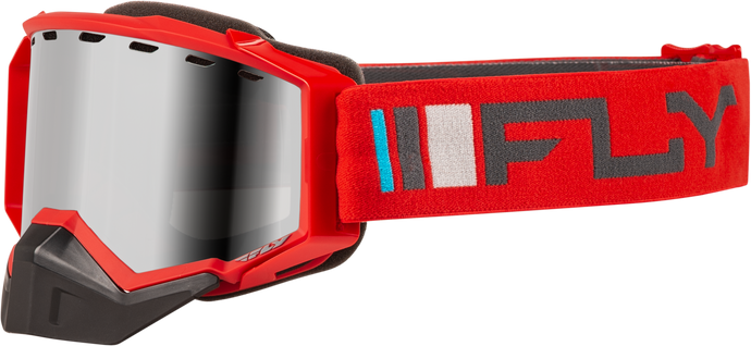 ZONE SNOW GOGGLE RED/CHARCOAL W/ SILVER MIRROR/SMOKE LENS FLB-24Z4 image 1