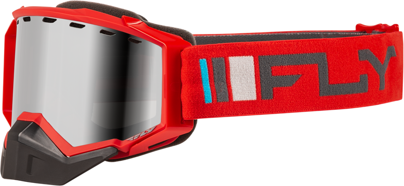 Load image into Gallery viewer, ZONE SNOW GOGGLE RED/CHARCOAL W/ SILVER MIRROR/SMOKE LENS FLB-24Z4 image 1
