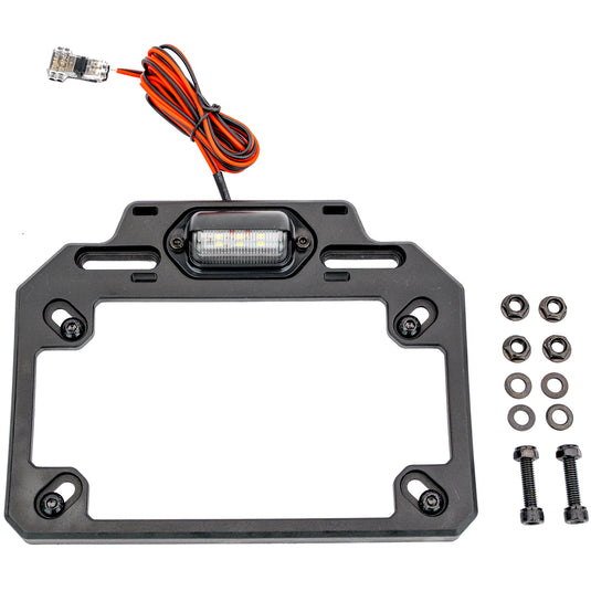 ADJUSTABLE LICENSE PLATE BRACKET W/ LED LIGHT ESPLATE image 1