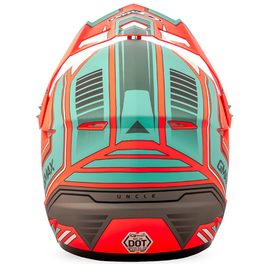 YOUTH MX-46Y OFF-ROAD UNCLE HELMET MATTE ORANGE/TEAL YM G3467731 TC-27 image 3