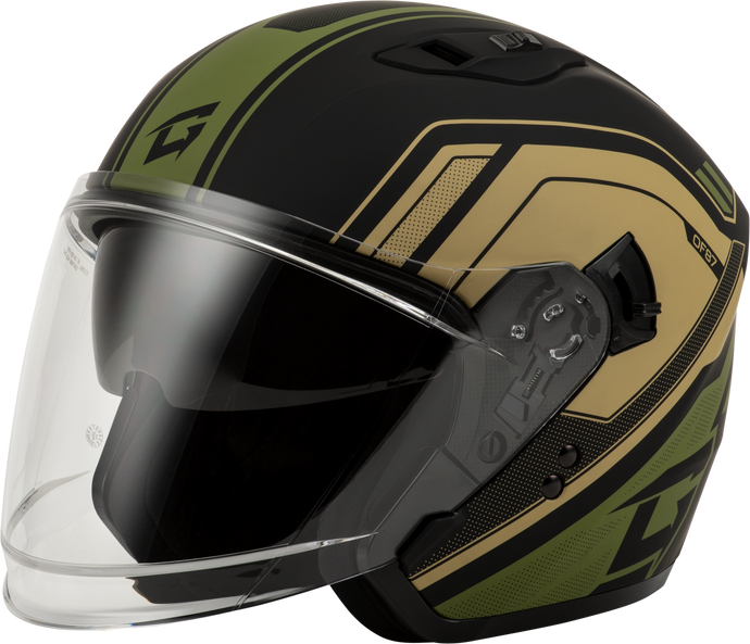 OF-87 DUKE HELMET W/LED LIGHT MATTE BLK/GREEN XL O1187227 image 1