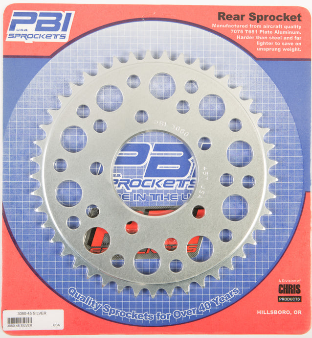 REAR SPROCKET ALUMINUM 45T-525 HON 3080-45 image 1