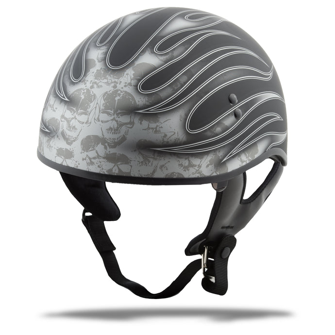 GM-65 HALF HELMET FLAME MATTE BLACK/DARK SILVER LG G1657336 image 1