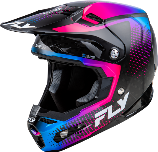 YTH FORMULA S CARBON PROTOCOL HELMET BLK CARBON/BLUE/PINK YL 73-4467YL image 1