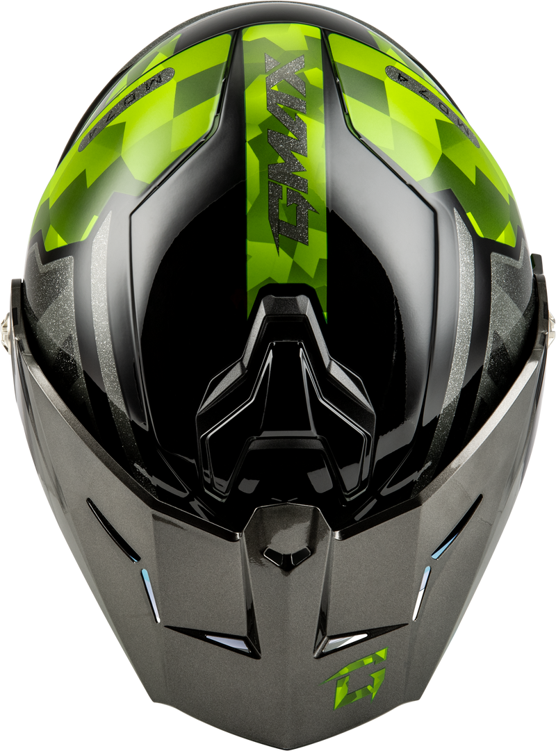 Load image into Gallery viewer, MD-74 STRIKER MODULAR HELMET W GLD SHLD BLK/SLVR/GRN MTLC 3X M17411069 image 3
