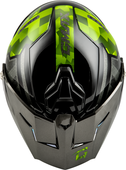 MD-74 STRIKER MODULAR HELMET W GLD SHLD BLK/SLVR/GRN MTLC 3X M17411069 image 3