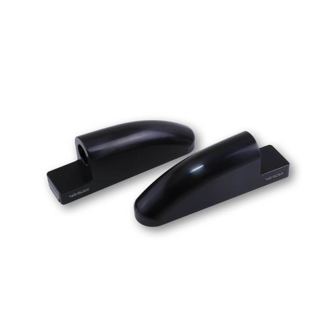 CNC FAIRING MIRROR ADAPTERS LONG PAIR BLACK 304-030 image 1