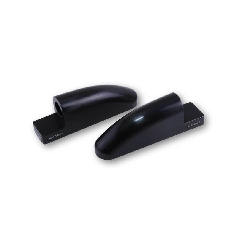 Load image into Gallery viewer, CNC FAIRING MIRROR ADAPTERS LONG PAIR BLACK 304-030 image 1
