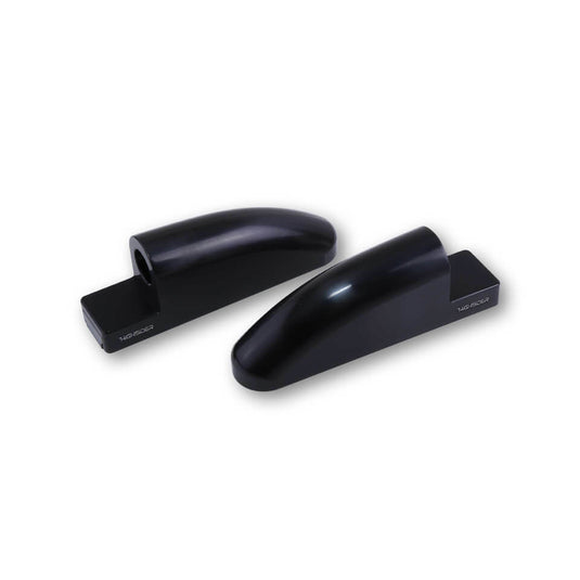 CNC FAIRING MIRROR ADAPTERS LONG PAIR BLACK 304-030 image 1