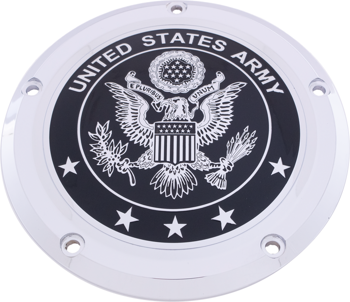 6   M8 SOFTAIL DERBY COVER ARMY CHROME ARM02-67 image 1