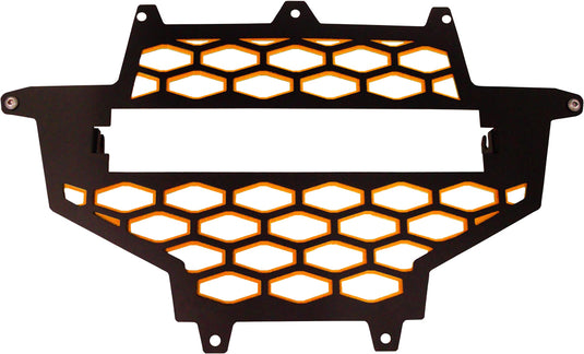 2-PANEL FRONT GRILL BLACK/ORANGE W/LIGHT MOUNT RZR-FGL-XP-OR image 1