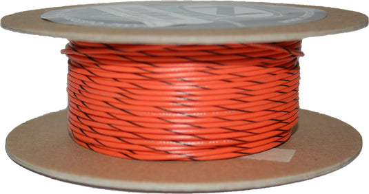 #18-GAUGE ORANGE/BLACK STRIPE 100' SPOOL OF PRIMARY WIRE NWR-30-100