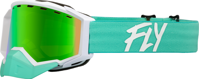 ZONE SNOW GOGGLE MINT/WHITE W/ GREEN MIRROR/AMBER LENS 37-50273 image 1