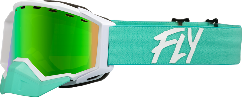 Load image into Gallery viewer, ZONE SNOW GOGGLE MINT/WHITE W/ GREEN MIRROR/AMBER LENS 37-50273 image 1
