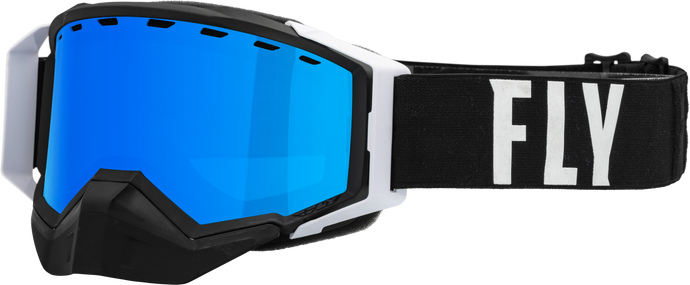 ZONE PRO SNOW GOGGLE BLK/WHITE W/ BLUE MIR/PLRZD SMOKE LENS 37-50337 image 1