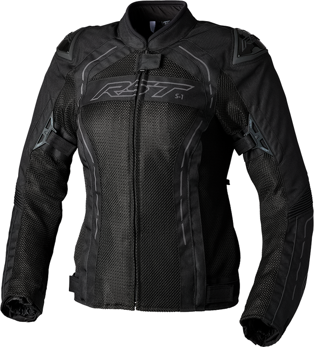 LADIES S1 MESH CE JACKET BLACK/BLACK TEXTILE LG 103118BLK-14 image 1