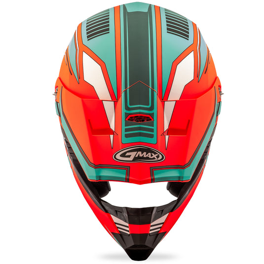 YOUTH MX-46Y OFF-ROAD UNCLE HELMET MATTE ORANGE/TEAL YL G3467732 TC-27 image 4