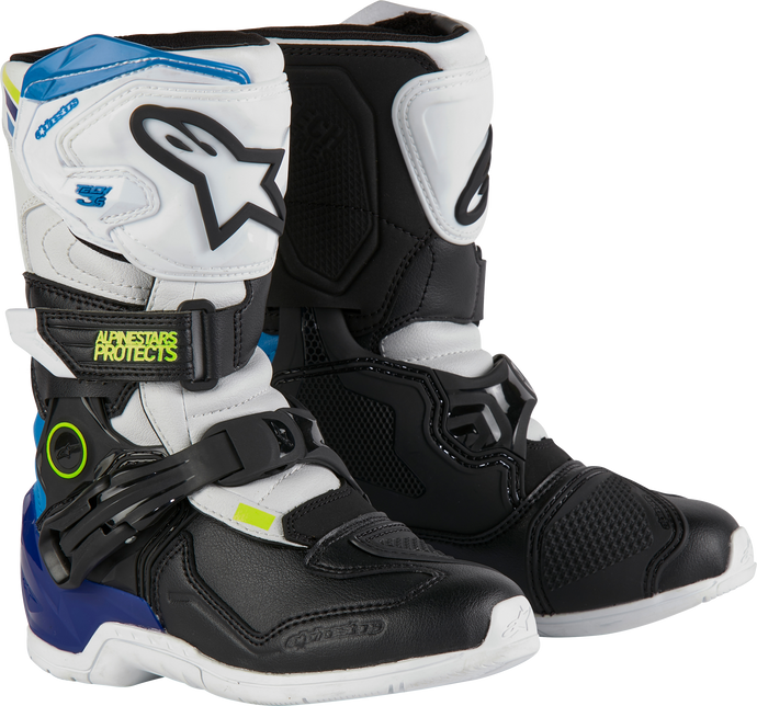 TECH 3S KIDS BOOTS WHT/BLK/ENAMEL BLUE SZ 11 2014524-2179-11 image 1