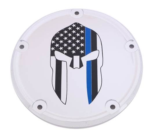 6   M8 SOFTAIL DERBY COVER SPARTA BLUE LINE CHROME LE02-67 image 1