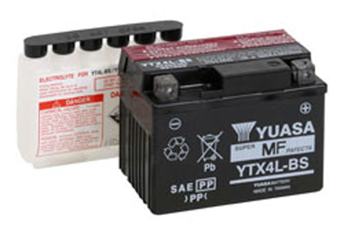 YUASA YTX4L-BS MAINTENANCE FREE 12 VOLT BATTERY