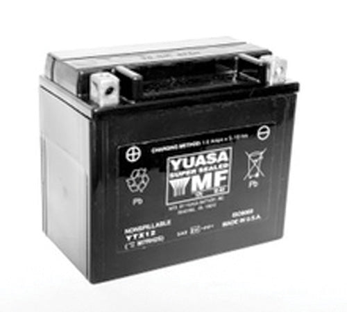 YUASA YTX12 FACTORY ACTIVATED MAINTENANCE FREE 12 VOLT BATTERY