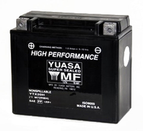 YUASA YTX20H FACTORY ACTIVATEDMAINTENANCE FREE 12 VOLT BATT